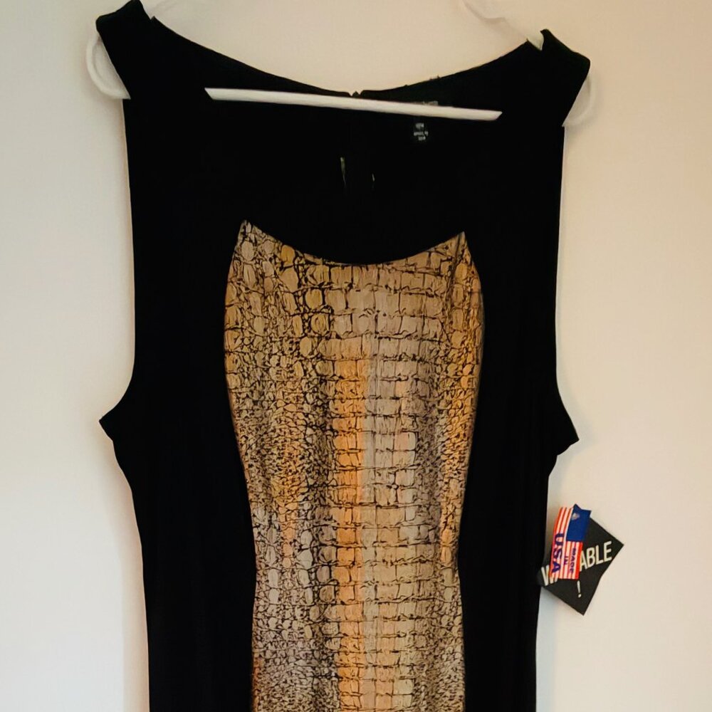 Black and Gold colorblock maxi dress 18W NWOT